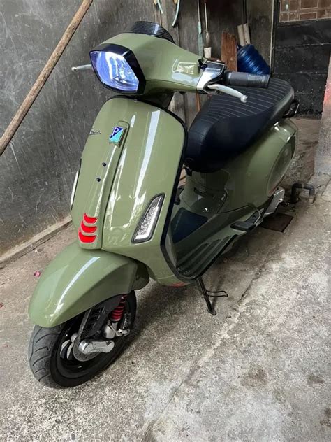 Vespa Matic Sprint S Abs Green 2022 Akhir Odo 2rb Perak Motor Bekas