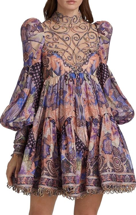 Zimmermann Celestial Swirl Yoke Linen Silk Dress Shopstyle