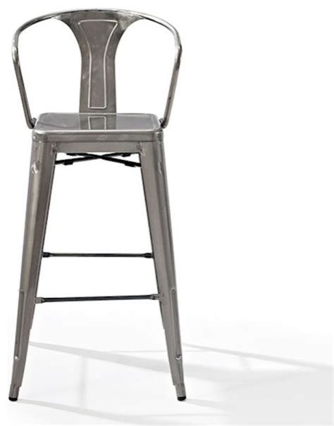 Crosley Amelia Metal Cafe Barstool With Back Contemporary Bar