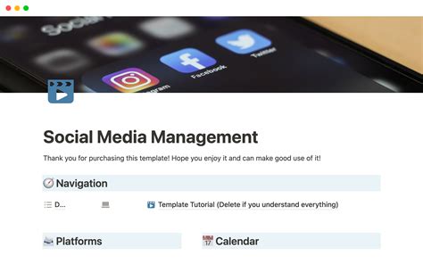 Social Media Management Template By Elmer A Ershagen Notion Marketplace