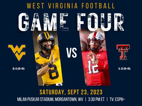 Game Preview West Virginia Football Vs Texas Tech WVSports