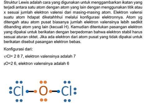 Tuliskan Rumus Titik Elektron Struktur Lewis Dar