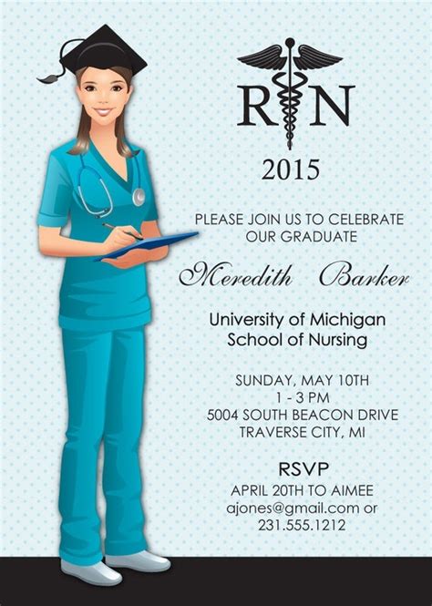 Nurse Graduation Invitation Nursing School By Announceitfavors