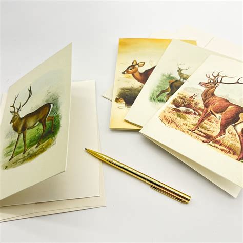 Deer Greeting Cards Framable Antique Vintage Reproduction 5x7 4