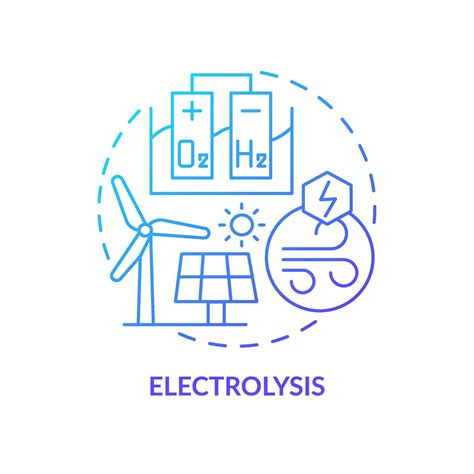 electrólisis azul degradado concepto icono alternativa energía