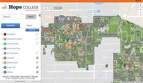 Hope College Campus Map – Map Vector