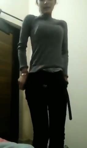 Slim Paki Gf Strip And Panty Tease Showing Hairy Pussy And Asshole