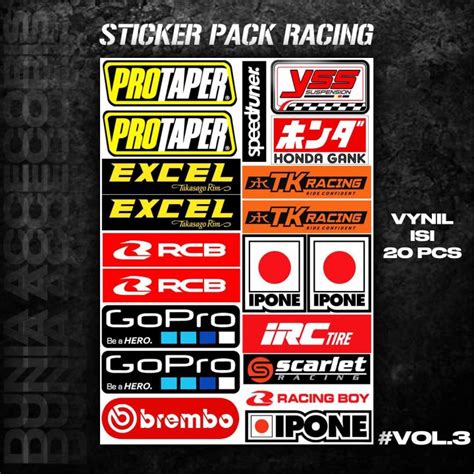 STICKER PACK SPONSOR RACING STIKER PACK VINYL VOL 3 STICKER RACING