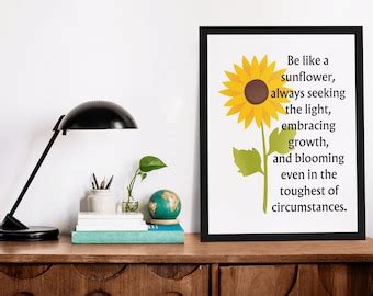 Be A Sunflower Sign Printable Wall Art Sunflower Decor Positivity Quote