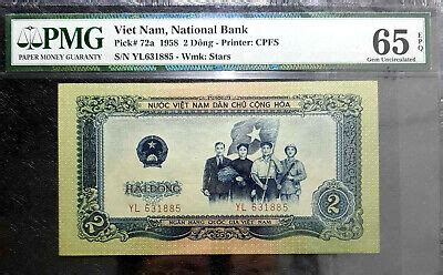 Pmg Gem Epq Unc Vietnam Dong Banknote Rare Free B Note