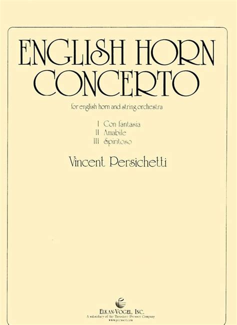 Vincent Persichetti "English Horn Concerto" (with Piano Reduction)