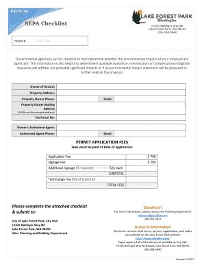 Fillable Online Sepa Checklist Guidance Washington State Department