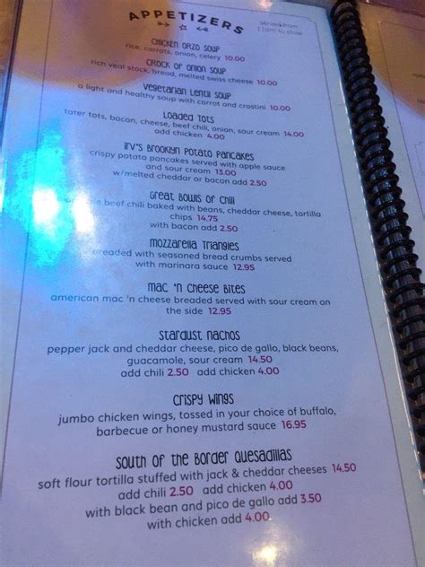 Menu At Ellens Stardust Diner Bbq West New York