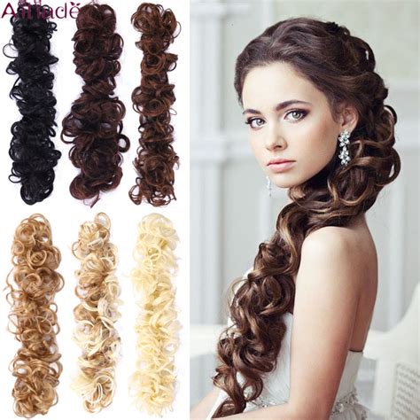 Ailiade Elastic Rubber Band Curly Chignon Updo Cov Grandado