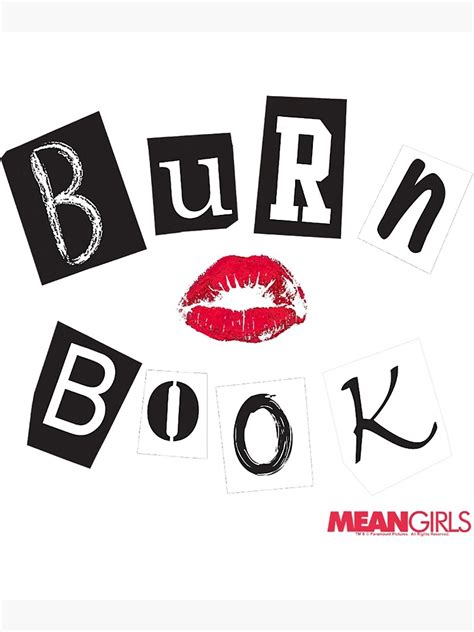 Mean Girls Burn Book Cover Graphic Poster For Sale By Stripedfuel11 Redbubble