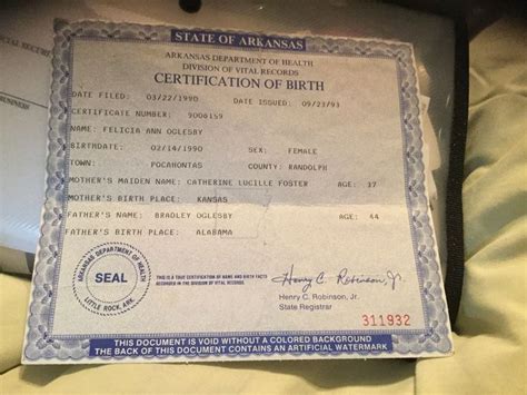 Felicia Birth Certificate Birth Certificate Certificate Birthdate