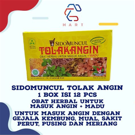 Jual Tolak Angin Cair Sido Muncul Ml Box Isi Sachet Shopee