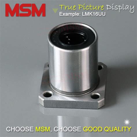 4pcs MSM Square Flange Linear Bearings LMK6UU LMK8UU LMK10UU LMK12UU