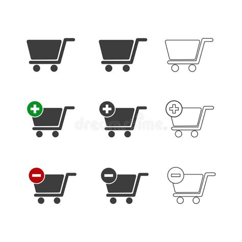 Shopping Cart Sign Template 3 Type Of Shopping Cart Icons Stock