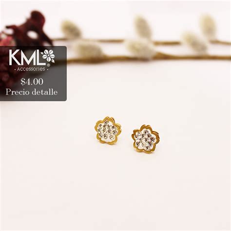 Arete Dorado Amichi De Cristales Kml Accesorios