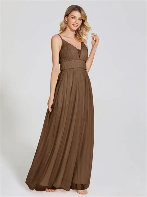 Alayna Elegant Spaghetti Straps Tulle Bridesmaid Dresses