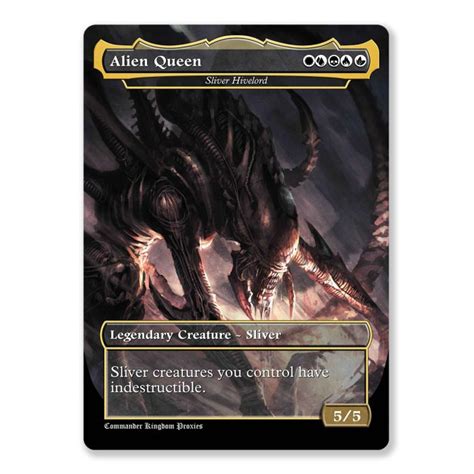 Alien Queen Sliver Hivelord Full Art Custom Mtg Proxy Card Print Mtg