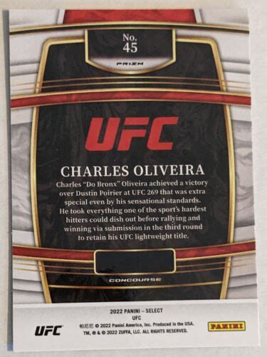 Panini Ufc Select Charles Oliveira Concourse Level Silver