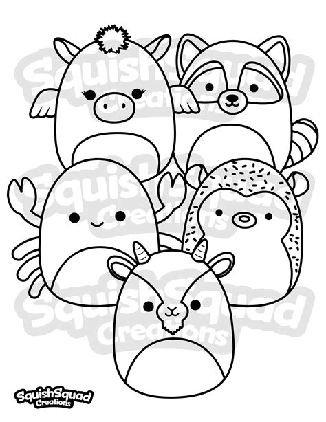 Squishmallow Coloring Page Printable Squishmallow Coloring Etsy Finland