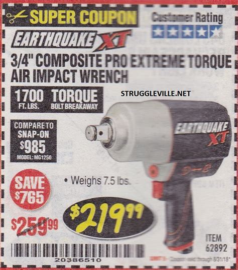 Earthquake Xt Composite Pro Extreme Torque Air Impact Wrench