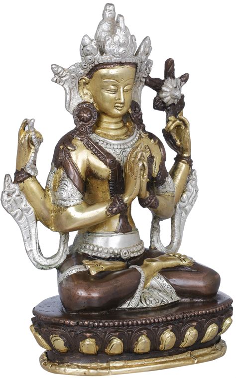 Tibetan Buddhist Deity Chenrezig Four Armed Avalokiteshvara