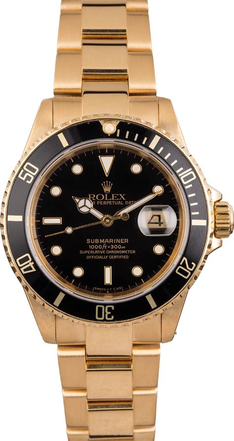 Rolex Submariner 16618 Yellow Gold