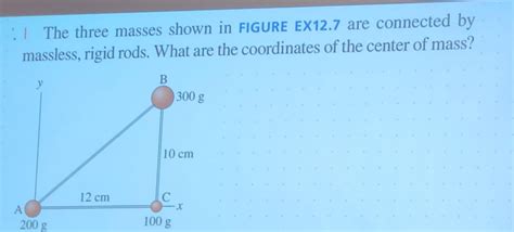 Solved The Three Masses Shown In Figure Ex Are Connected Chegg