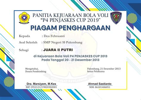 Piagam Penghargaan Lomba Sepak Bola IMAGESEE