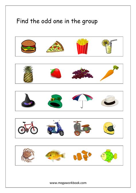 Odd One Out Worksheet 4 Preschool Worksheets Fun Worksheets Kindergarten Worksheets