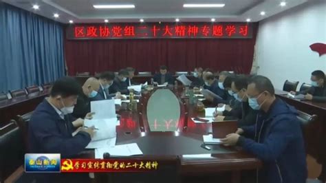 泰山区人民政府 泰山区要闻 区政协党组召开专题会议学习党的二十大精神