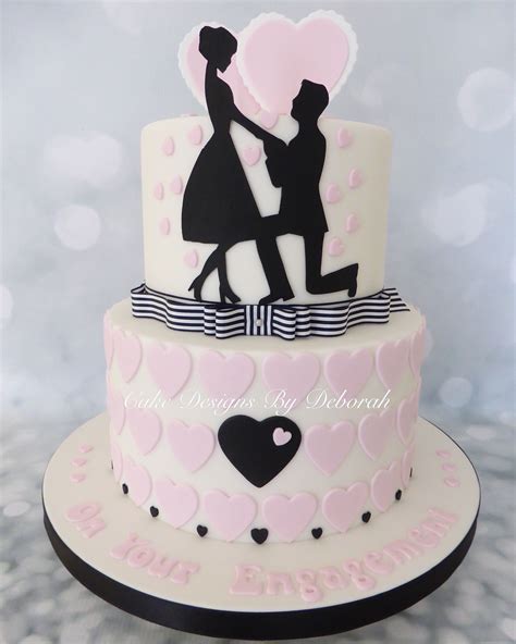 Silhouette Engagement Cake By Cake Designs By Deborah