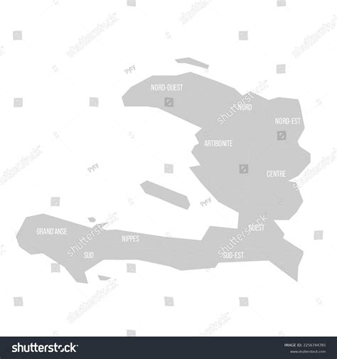 Haiti Political Map Administrative Divisions Stock Vector (Royalty Free ...