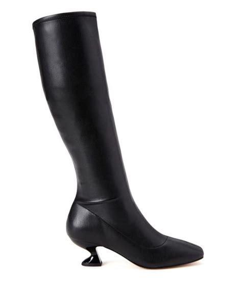 Katy Perry Synthetic The Laterr Knee High Square Toe Boots In Black Lyst