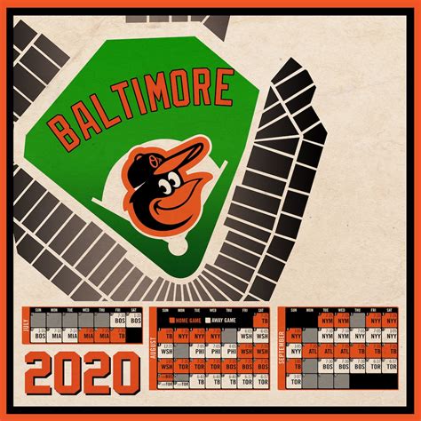 Baltimore Orioles 2020 Schedule Print 60 Games | Etsy