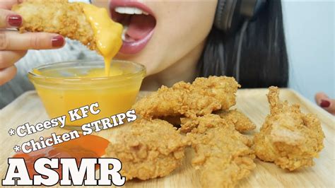 ASMR CHEESY KFC Chicken Strips CRUNCHY EATING SOUNDS SAS ASMR