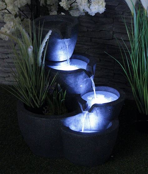 Springbrunnen Botana Kw Mit Led Beleuchtung Bepflanzbar Gartenbrunnen B