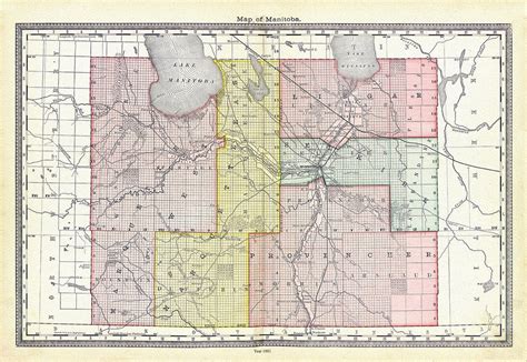 Hardesty Map Of Manitoba 1881 Map On Heavy Cotton Canvas 22x27 Approx Etsy