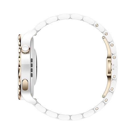 Huawei GT3 Pro Frigga Gold Bezel with White Ceramic Strap - Startech Store