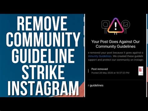 How To Remove Community Guideline Strike From Instagram Account Very