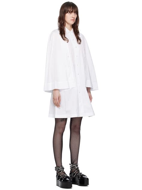 Noir Kei Ninomiya White Layered Midi Dress Reversible