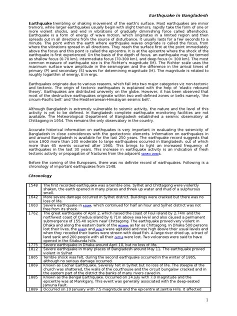 Bangladesh Earthquake | Earthquakes | Earth & Life Sciences