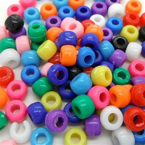 X Mixed Opaque Barrel Pony Beads Plastic Acrylic X Mm Dummy Clip