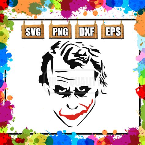 Joker Face Svg Cut Files Silhouette Design - Etsy