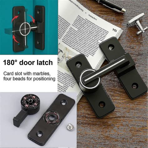 Luminous Interior Sliding Door Lock,180 Swing Door Hook Latch, Anti