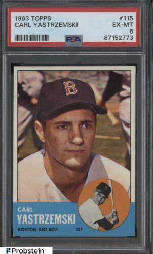 Topps Carl Yastrzemski Boston Red Sox Hof Psa Ex Mt Ebay